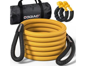 GODIAG 1 "× 20ft kinetisch hersteltouw (33000 lbs) Heavy Duty Energie Sleepkabel met 2 Zachte Sluitingen, Offroad Power Stretch Snatch Touw voor Truck Jeep Auto ATV UTV Tractor