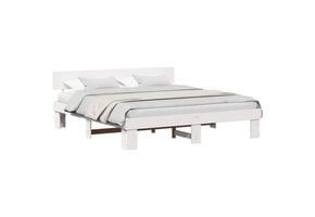VidaXL Bedframe met Hoofdbord - 180x200cm - Massief Grenenhout - Wit (59% Korting)