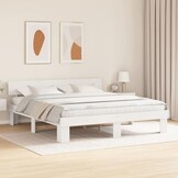 vidaXL Bedframe met hoofdeinde Wit 180 x 200 cm Massief grenenhout