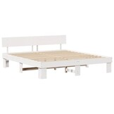 vidaXL Bedframe met hoofdeinde Wit 180 x 200 cm Massief grenenhout