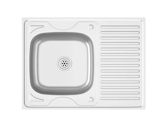 vidaXL Gootsteen met afvoerset 800x600x155 mm roestvrij staal zilver