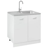 vidaXL Gootsteen met afvoerset 800x600x155 mm roestvrij staal zilver