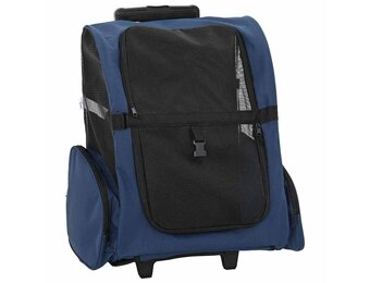 vidaXL Huisdierentrolley 3-in-1 48x32x(57-106) cm oxford stof blauw