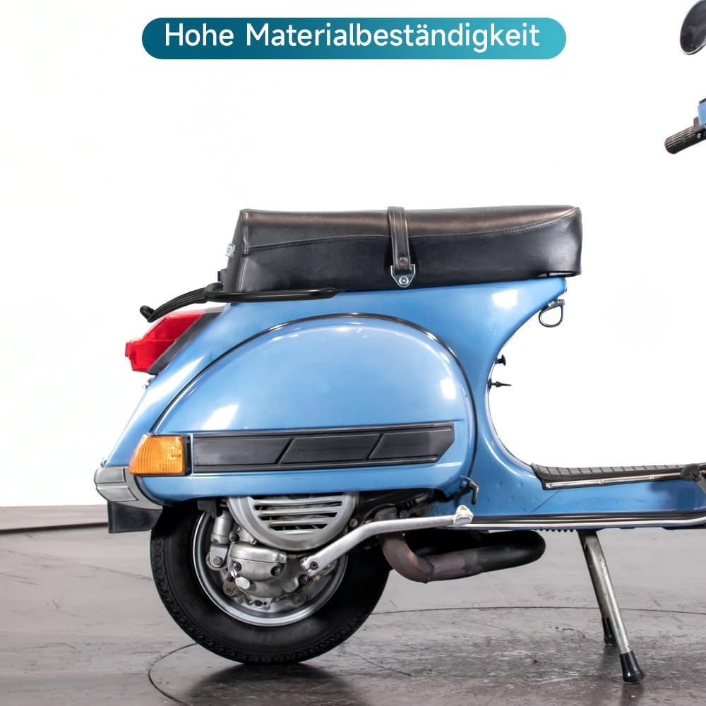 Artudatech Bagagedrager motorfiets achter, zwart met handgreep voor Vespa GTL, GTV, GTS, Super,HPE