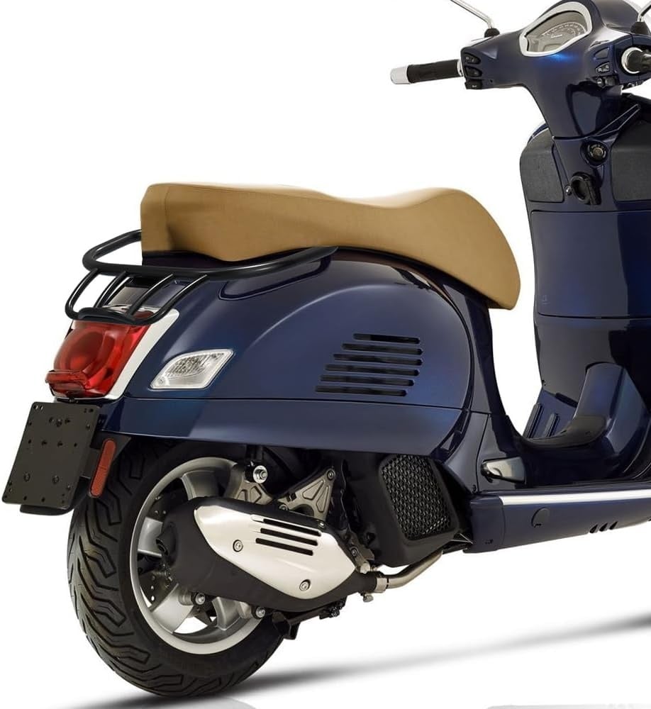 Artudatech Bagagedrager motorfiets achter, zwart met handgreep voor Vespa GTL, GTV, GTS, Super,HPE