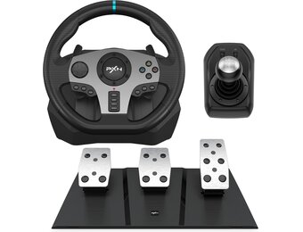 PXN V9 Racestuur met Pedalen en Shifter, 270/900° Stuur met Tool App, Vibratie Feedback, Paddle Shifters. Game stuur voor PC, PS4, Xbox One, Xbox Series X|S, PS3, Switch