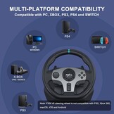 PXN V9 Racestuur met Pedalen en Shifter, 270/900° Stuur met Tool App, Vibratie Feedback, Paddle Shifters. Game stuur voor PC, PS4, Xbox One, Xbox Series X|S, PS3, Switch