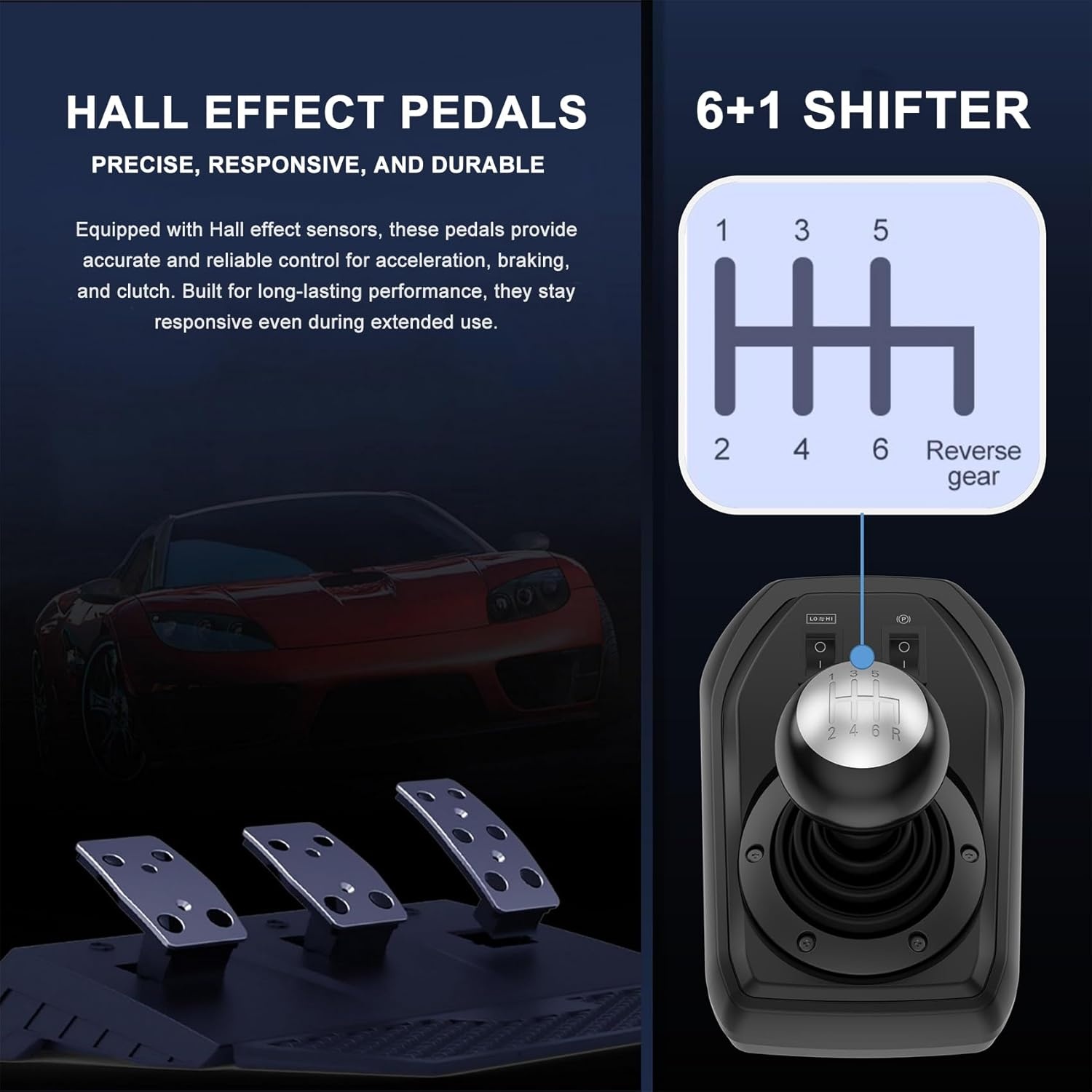 PXN V9 Racestuur met Pedalen en Shifter, 270/900° Stuur met Tool App, Vibratie Feedback, Paddle Shifters. Game stuur voor PC, PS4, Xbox One, Xbox Series X|S, PS3, Switch