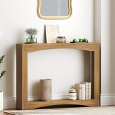 YATINEY 100 cm lange smalle veranda tafel, een paar achter de slanke bank, rustieke wind houten decoratieve tafel, lange vorm handtafel geschikt voor de woonkamer, hal, ingang, Licht Walnoot XCT19VV