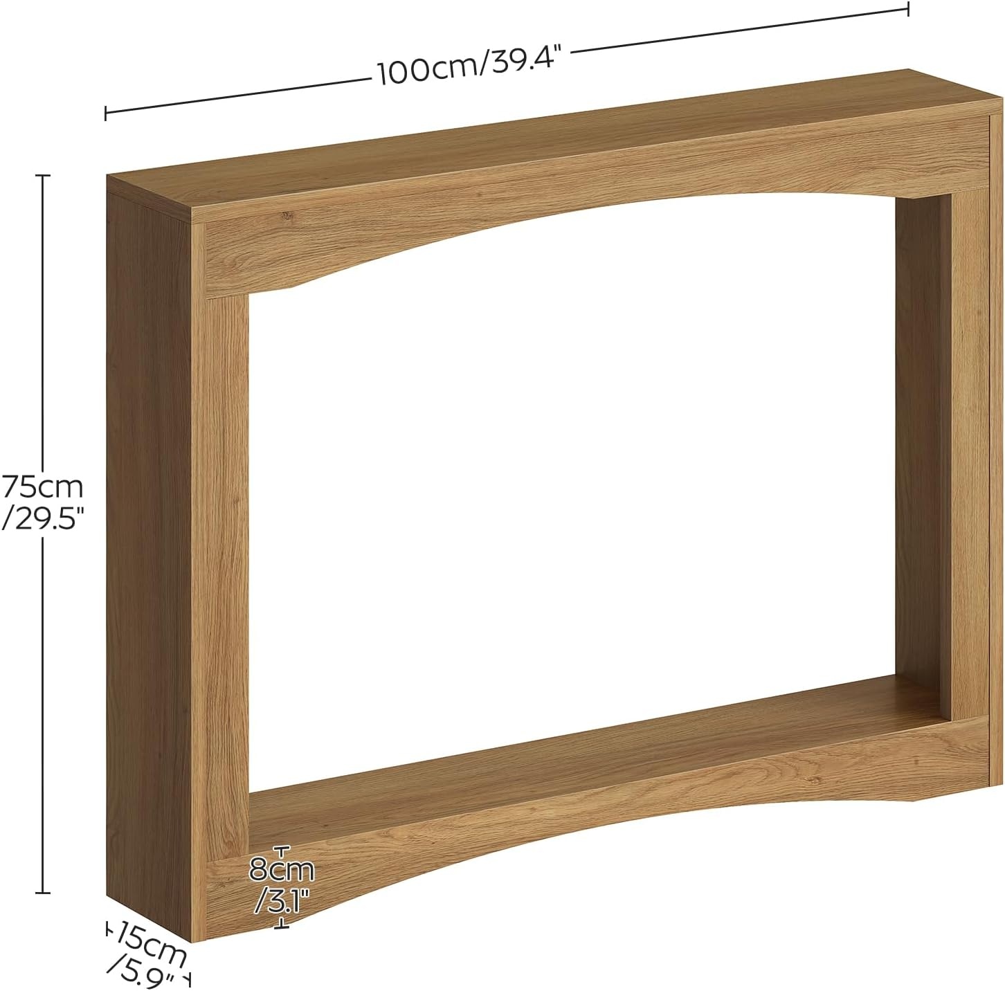 YATINEY 100 cm lange smalle veranda tafel, een paar achter de slanke bank, rustieke wind houten decoratieve tafel, lange vorm handtafel geschikt voor de woonkamer, hal, ingang, Licht Walnoot XCT19VV