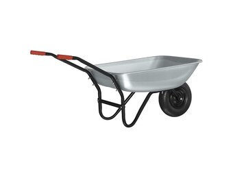 vidaXL Kruiwagen Zilver en Zwart 133 x 62,5 x 58 cm Staal