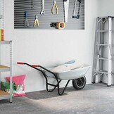 vidaXL Kruiwagen Zilver en Zwart 133 x 62,5 x 58 cm Staal