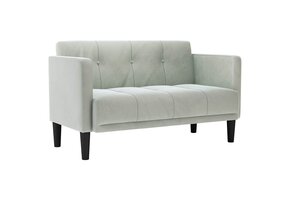 Lichtgrijze Loveseat Bank 111 cm Fluweel - 54% Korting!