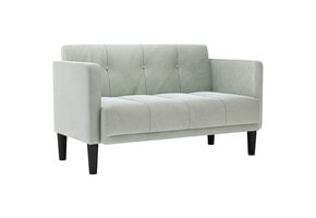 Loveseat bank lichtgrijs fluweel 111 cm met 54% korting