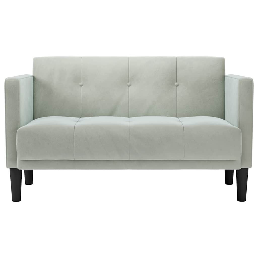 vidaXL Loveseat bank lichtgrijs 111 cm fluweel