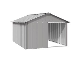 vidaXL Hondenhok 116,5x153x81,5 cm gegalvaniseerd staal grijs