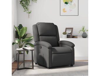 vidaXL Fauteuil echt leer grijs
