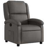 vidaXL Fauteuil echt leer grijs