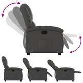 vidaXL Fauteuil echt leer grijs