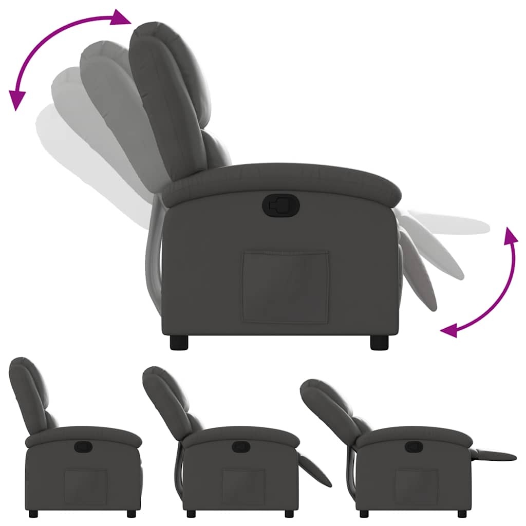vidaXL Fauteuil echt leer grijs