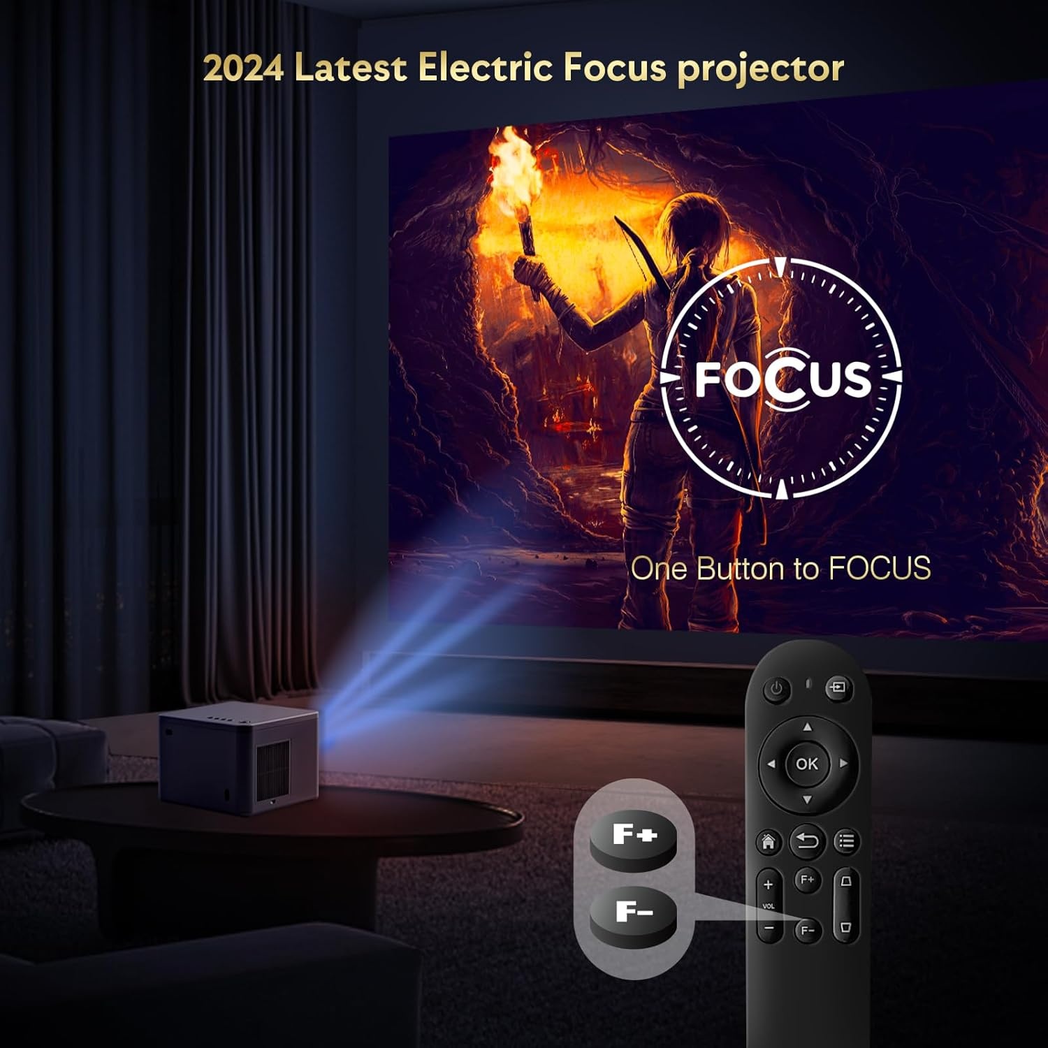 Projector 1080P Native 4K 20000L met Elektrische Focus & 5G WiFi - 29% Korting