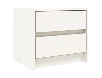 vidaXL Nachtkastje 40x31x35,5 cm massief grenenhout wit