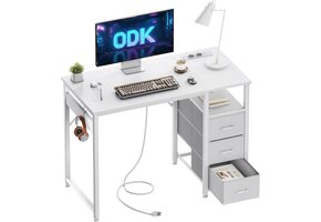 Wit Bureau met USB-poorten & Laden - 54% Korting!