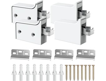Mellbree Hangkasthouder, verstelbaar, wandhouder, maximaal draagvermogen 130 kg, robuuste houder voor keuken-, badkamer- en woonkamerkasten (6 stuks, wit)