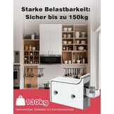 Mellbree Hangkasthouder, verstelbaar, wandhouder, maximaal draagvermogen 130 kg, robuuste houder voor keuken-, badkamer- en woonkamerkasten (6 stuks, wit)