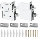 Mellbree Hangkasthouder, verstelbaar, wandhouder, maximaal draagvermogen 130 kg, robuuste houder voor keuken-, badkamer- en woonkamerkasten (6 stuks, wit)