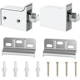 Mellbree Hangkasthouder, verstelbaar, wandhouder, maximaal draagvermogen 130 kg, robuuste houder voor keuken-, badkamer- en woonkamerkasten (6 stuks, wit)