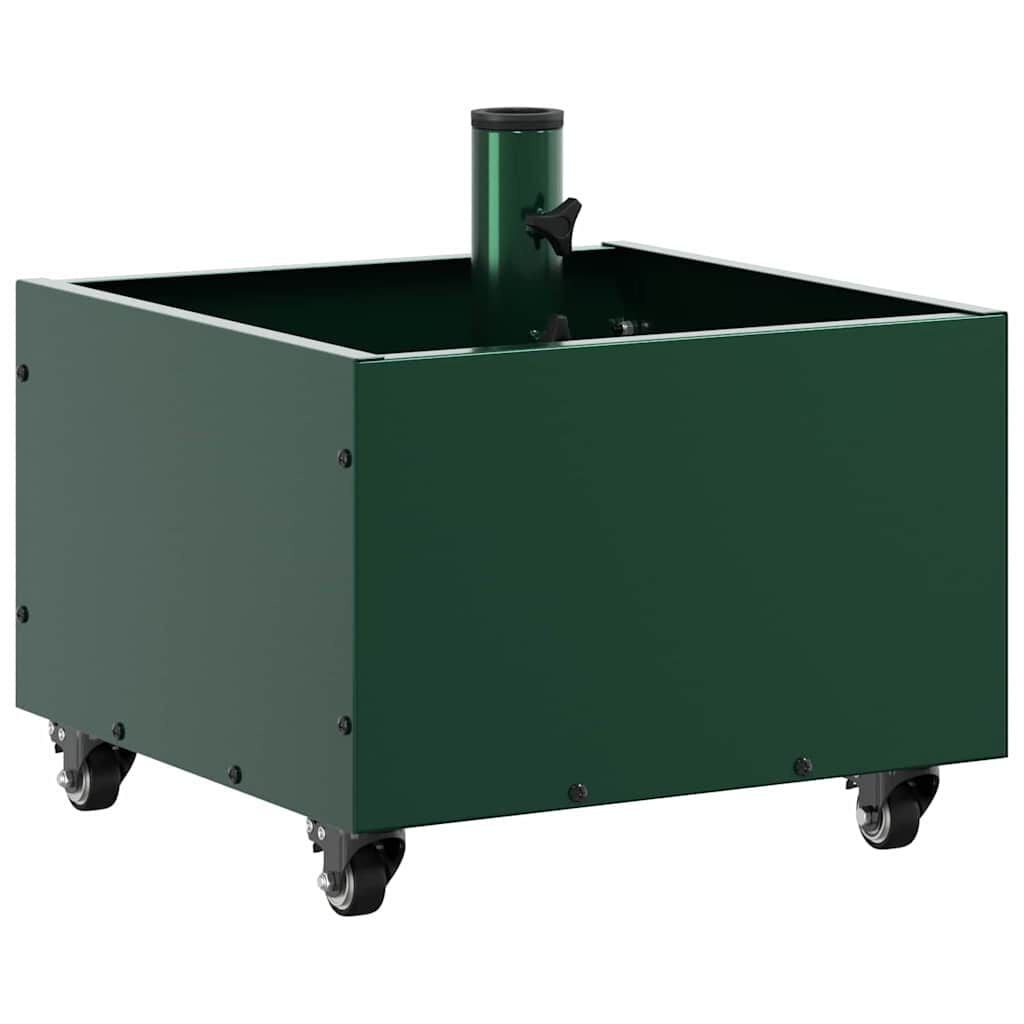 vidaXL Parasolbasis met plantenbak Groen 45 x 45 x 45 cm Staal