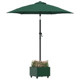 vidaXL Parasolbasis met plantenbak Groen 45 x 45 x 45 cm Staal
