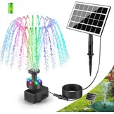 Pull SZMP Fonteinpomp op Zonne-energie 2024 Upgraded 100% Glas,3.5W Vijverpomp op Zonne-energie met 2000mAh-Batterij,16.4ft Stroomdraad,Drijvende Fonteinpomp