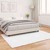 vidaXL Nep Konijnenbont Tapijt Olite Wit 160 x 230 cm Polyester