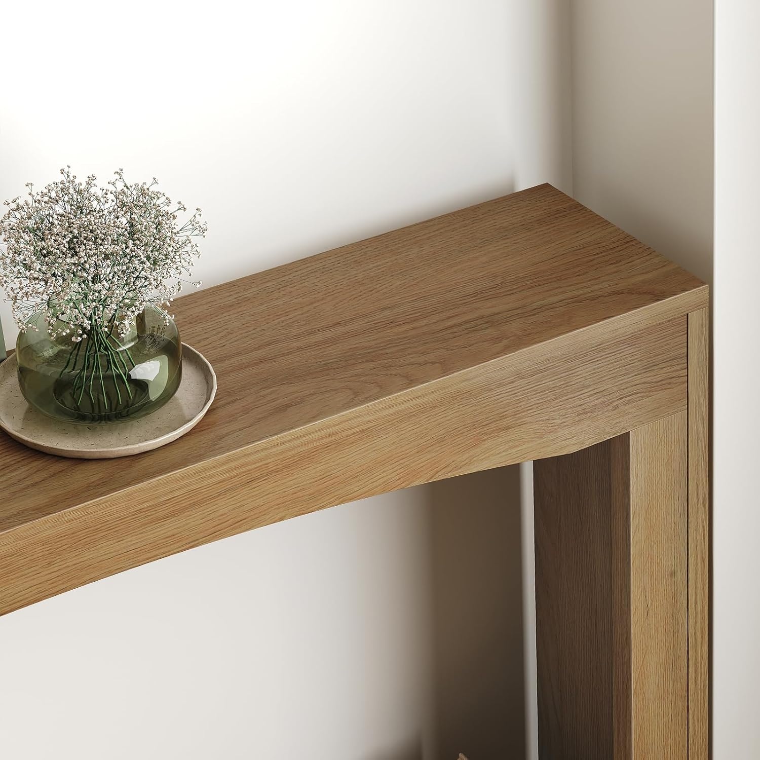 YATINEY 100 cm lange smalle veranda tafel, een paar achter de slanke bank, rustieke wind houten decoratieve tafel, lange vorm handtafel geschikt voor de woonkamer, hal, ingang, Licht Walnoot XCT19VV