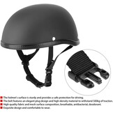 Retro Motorhelm Matt Zwart - Vrij Formaat Volwassenen (56-64cm)
