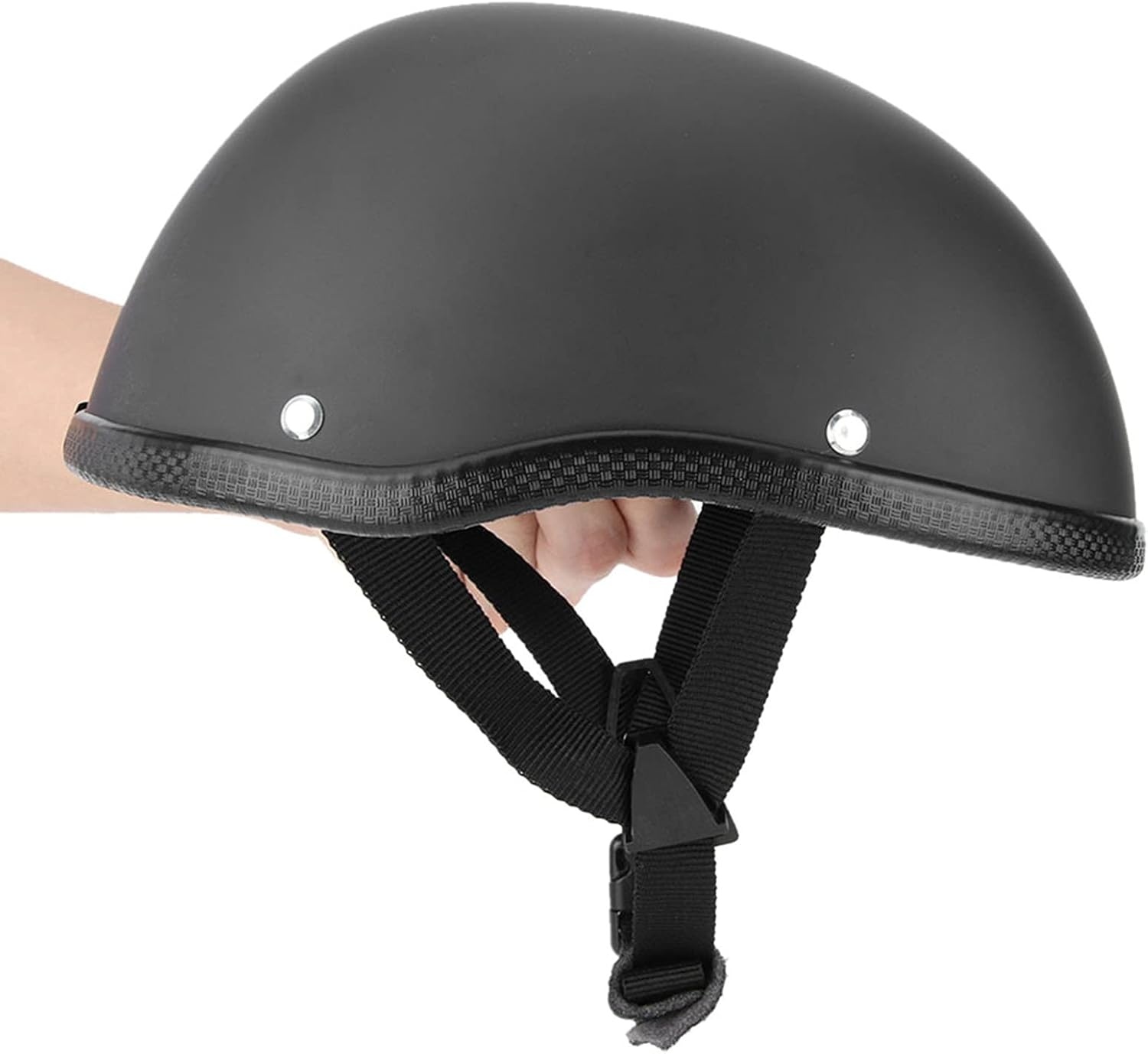 Retro Motorhelm Matt Zwart - Vrij Formaat Volwassenen (56-64cm)