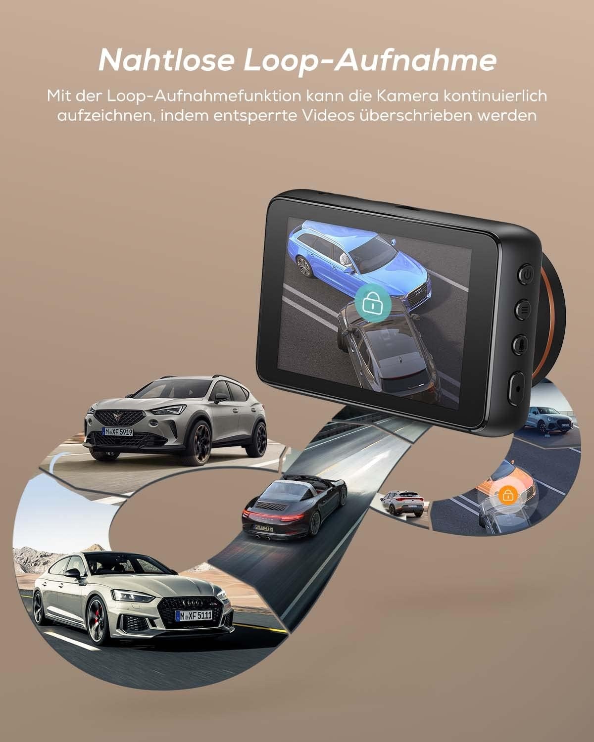 iZEEKER 4K Dashcam WiFi, 2160P frontcamera voor auto met 32G SD-kaart, WDR-nachtzicht, noodopname, loopopname, 24-uurs parkeermodus, G-sensor