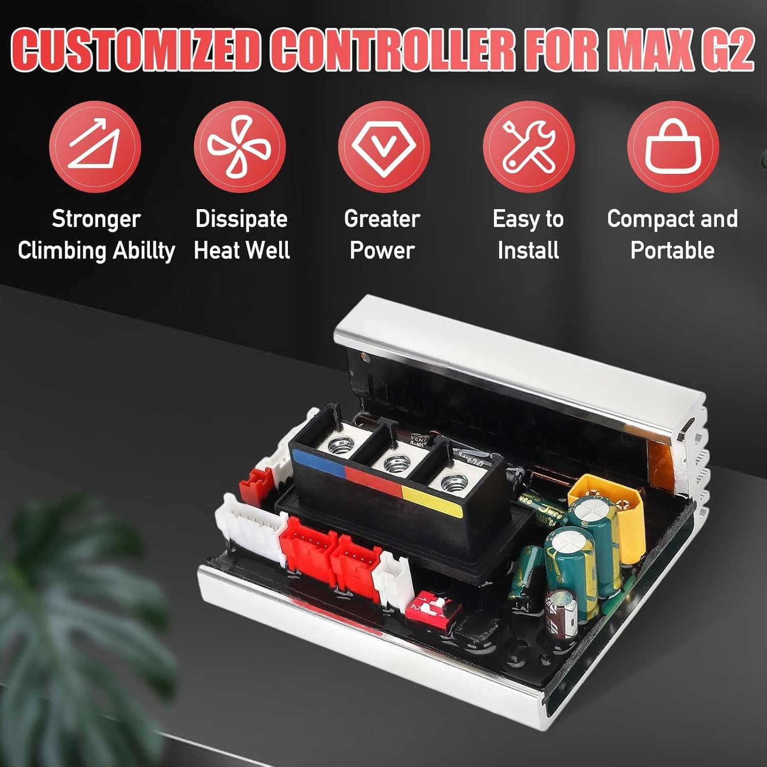 Controller voor elektrische scooter, compatibel met Segway Ninebot MAX G2 KickScooter, 35 km/u, snelle upgrade met metalen koeler, accessoire voor reparatie en tuning van e-scooter