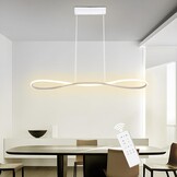 Moderne LED pendellamp 90cm wit, dimbaar met afstandsbediening, hoogte verstelbaar