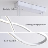 Moderne LED pendellamp 90cm wit, dimbaar met afstandsbediening, hoogte verstelbaar