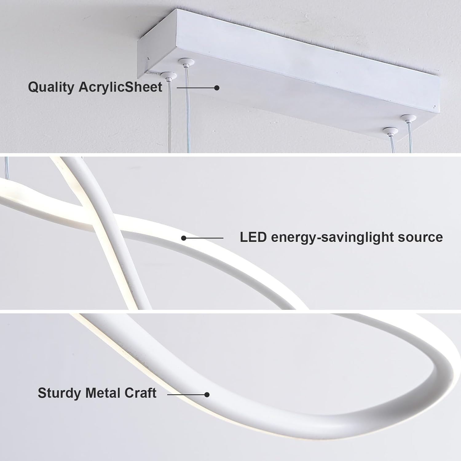 Moderne LED pendellamp 90cm wit, dimbaar met afstandsbediening, hoogte verstelbaar