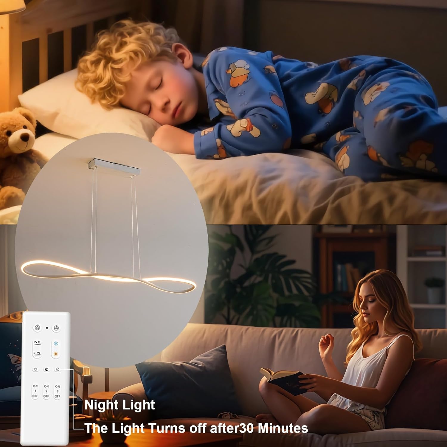 Moderne LED pendellamp 90cm wit, dimbaar met afstandsbediening, hoogte verstelbaar