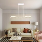 Moderne LED pendellamp 90cm wit, dimbaar met afstandsbediening, hoogte verstelbaar