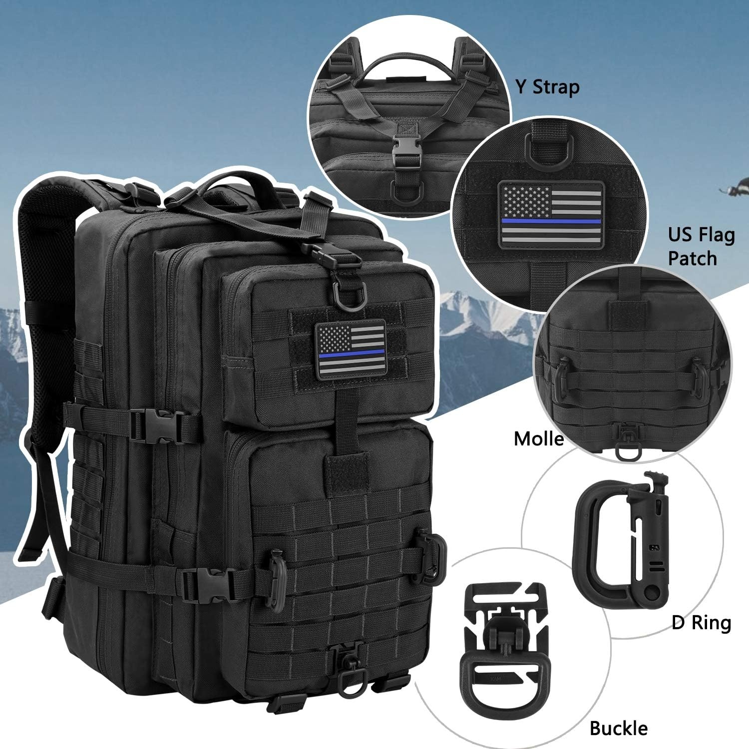 Hannibal Tactical 40L MOLLE Rugzak - Legergroen - 3-Dagen Pack