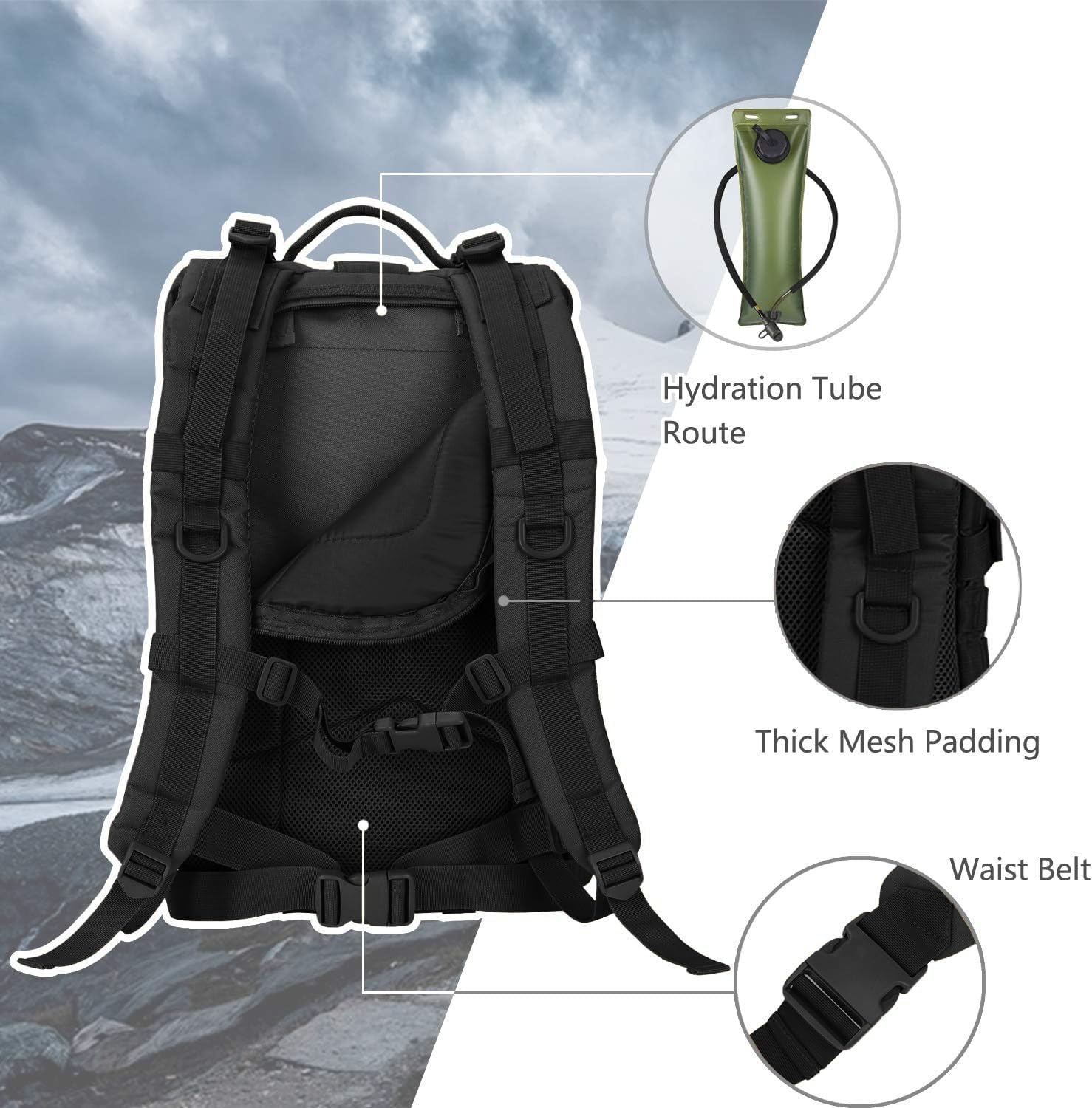 Hannibal Tactical 40L MOLLE Rugzak - Legergroen - 3-Dagen Pack