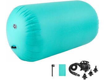 Air Roller Gymnastiek Vat Tumbling Mat Opblaasbaar 60/75/90 CM Air Spot Tumble Track Mat Backbend Trainer met Elektrische Luchtpomp voor Training/Yoga/Backflip/Thuisgebruik
