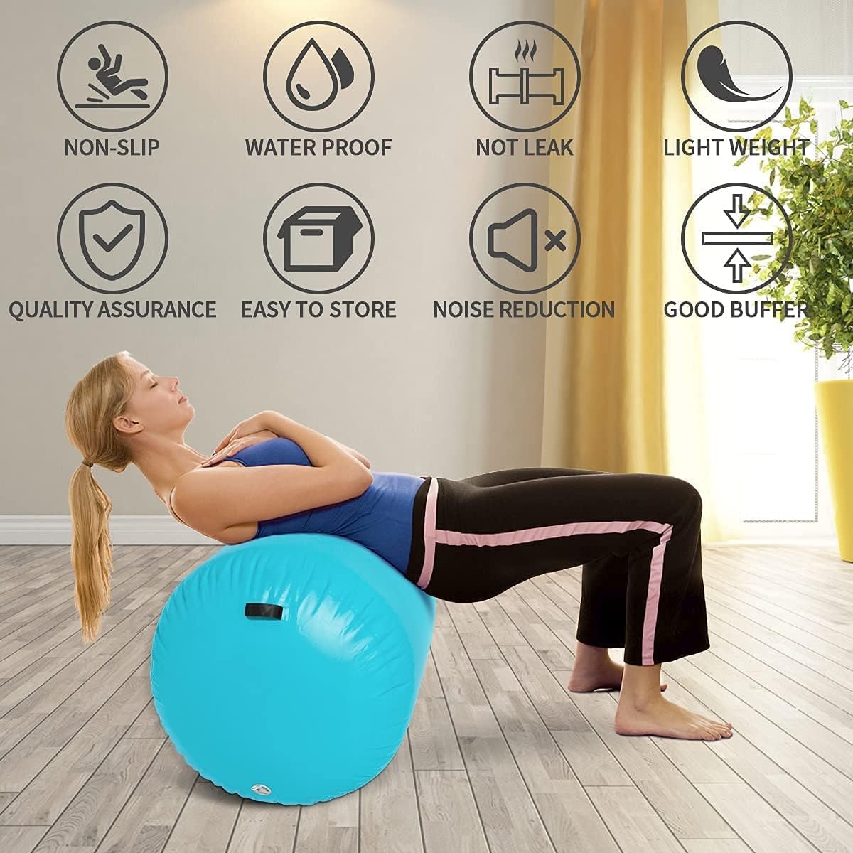 Air Roller Gymnastiek Vat Tumbling Mat Opblaasbaar 60/75/90 CM Air Spot Tumble Track Mat Backbend Trainer met Elektrische Luchtpomp voor Training/Yoga/Backflip/Thuisgebruik