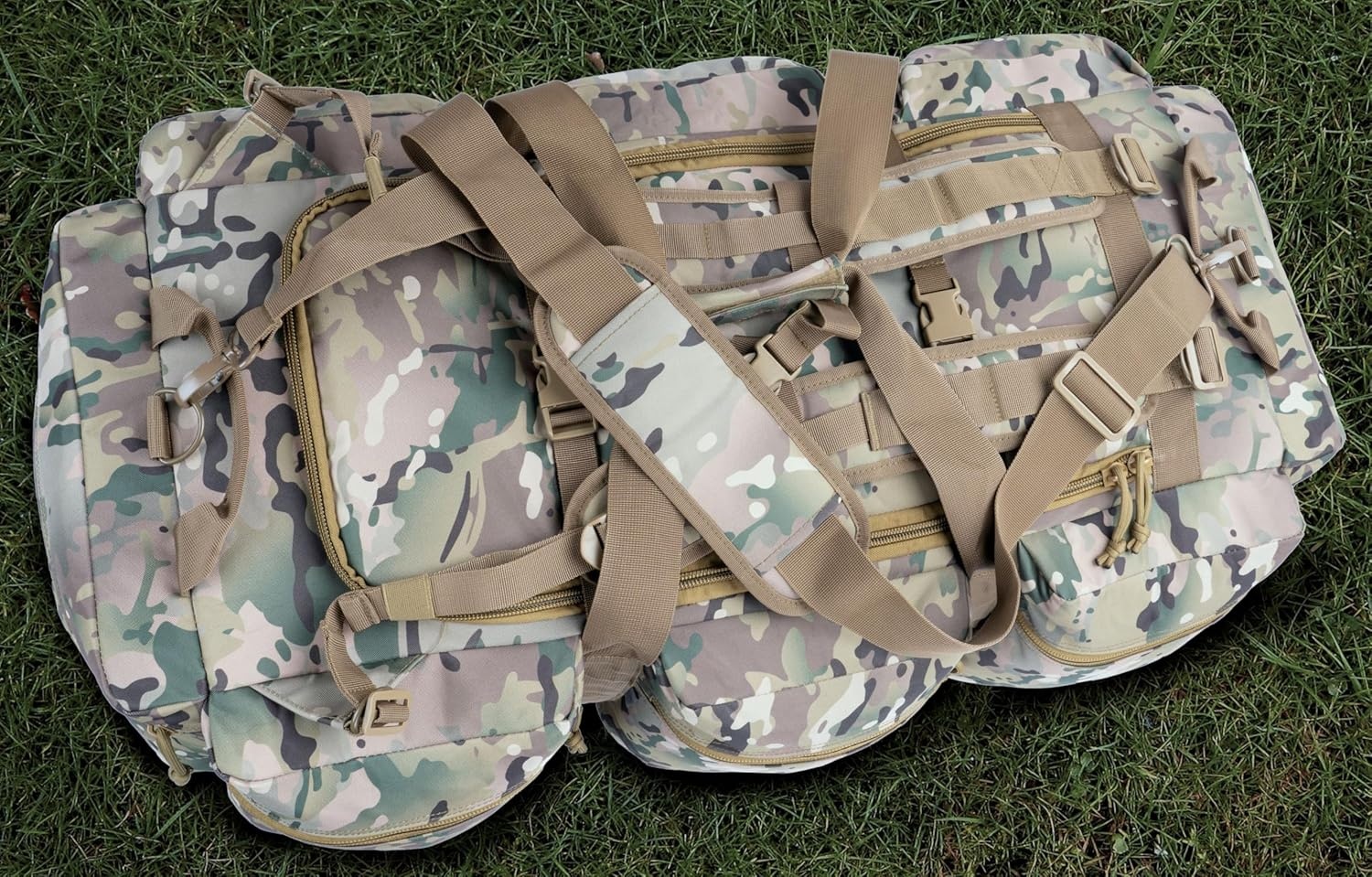 Grote Militaire Duffle Bag Camo 100L met Afneembare Rugzakbanden